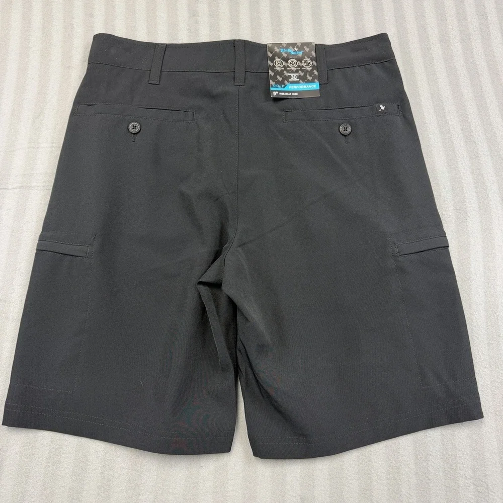 Birdie Bound Men's Size 30 Four Way Flex Waist Black‎ Golf Shorts